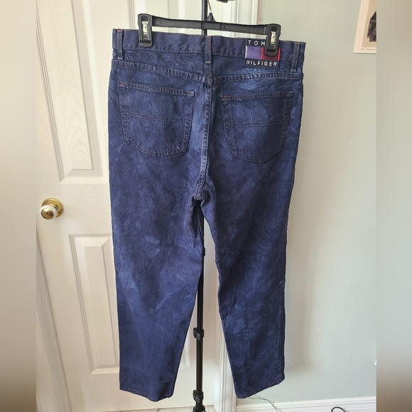 Vintage highwaisted tie-dyed dark wash jeans - Picture 4 of 5